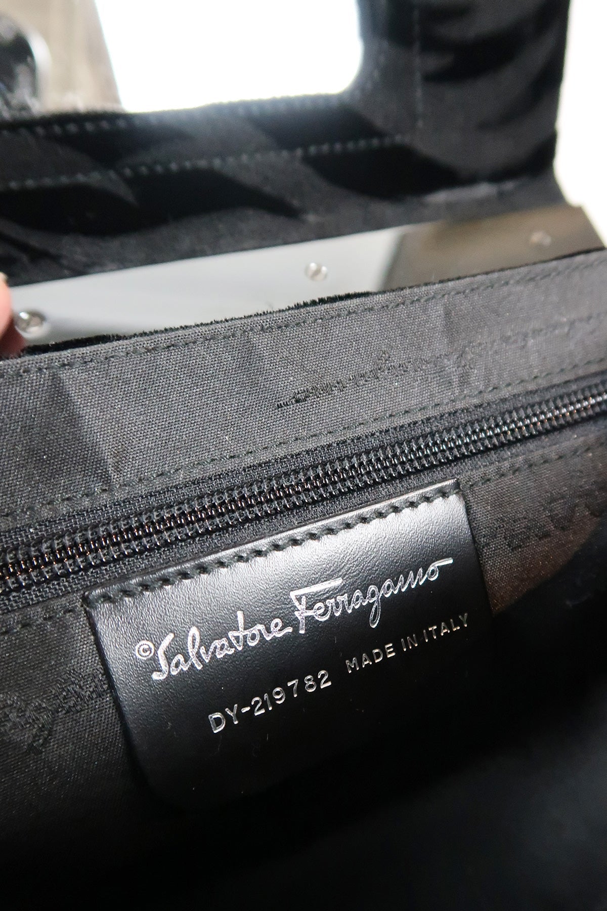 Salvatore Ferragamo Black Velvet Shoulder Bag - Jade Vintage